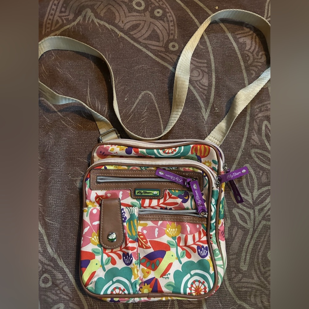 LILY BLOOM  tulips tweets mini Gigi Crossbody Bag Purse Floral Bird boho handbag